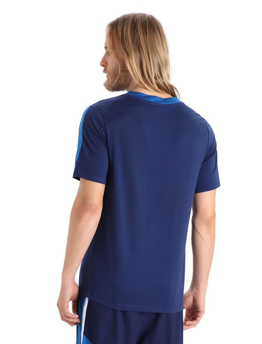 Lazurite / Royal Navy Men's Icebreaker ZoneKnit™ Merino Short Sleeve T Shirts | USA 1200SGLO